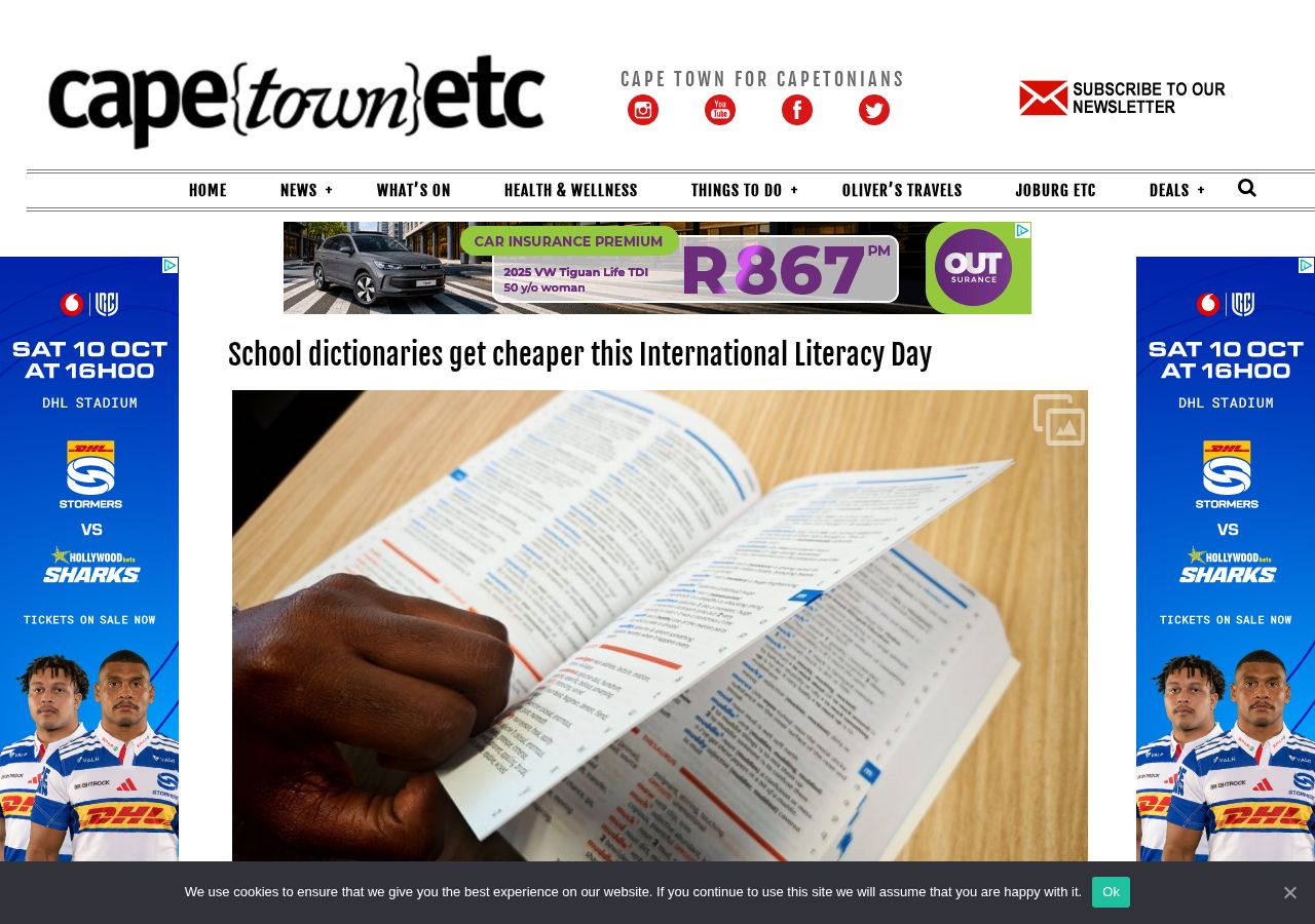 Cape Town Etc coverage: School dictionaries get cheaper this International Literacy Day