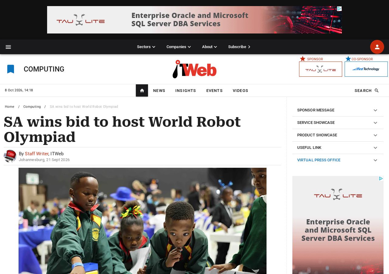 ITWeb coverage: SA wins bid to host World Robot Olympiad